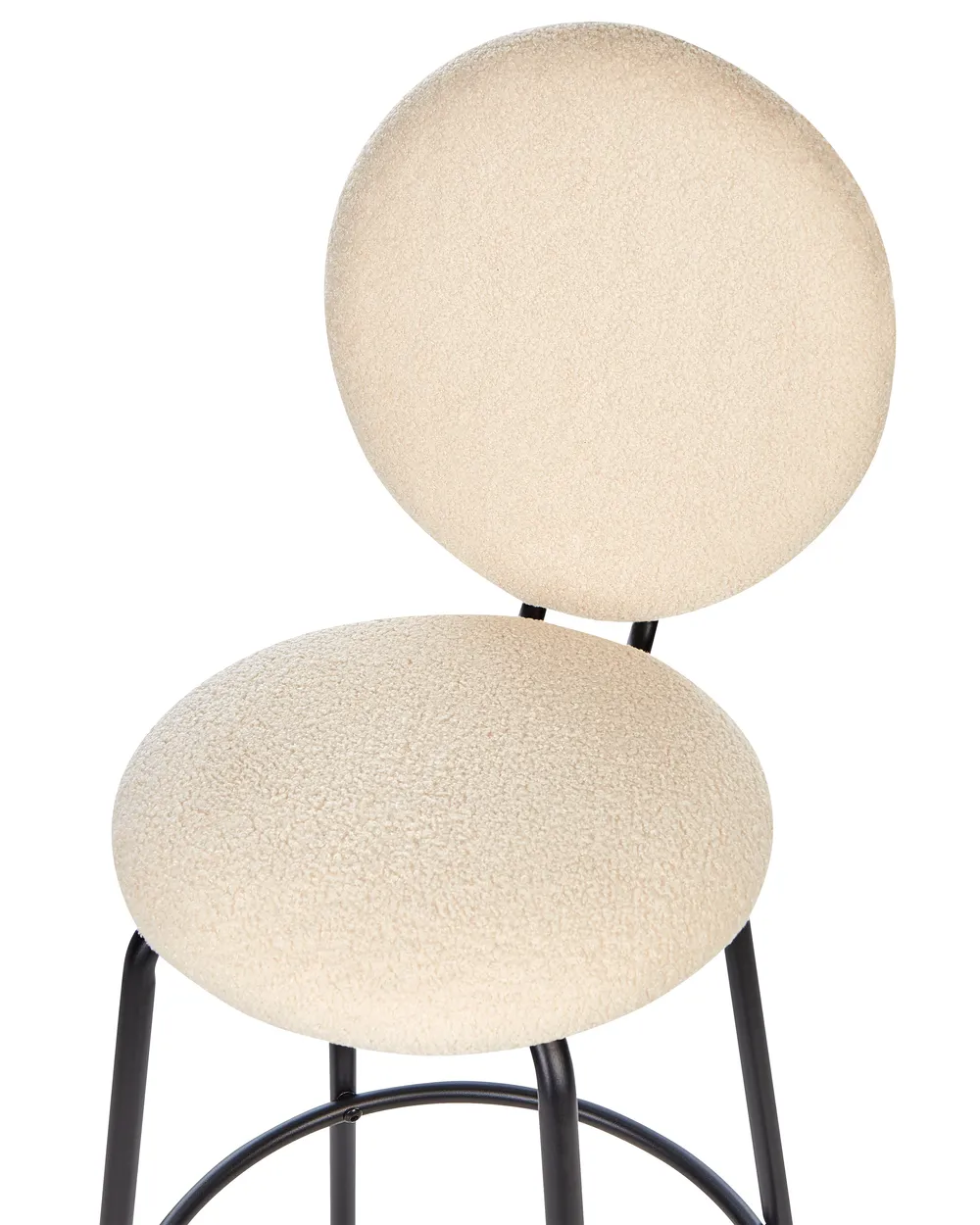 Set of 2 Bar Chairs EMERY Boucle Light Beige_913943