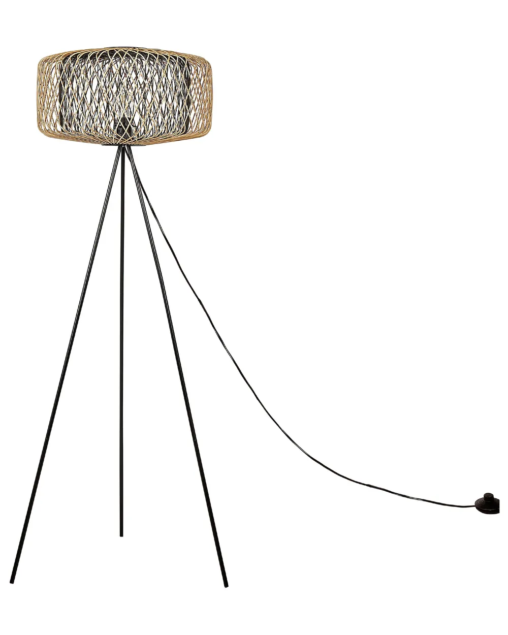 Lampada da pavimento JAVARI Bambù Marrone/Nero_876906