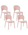 Zestaw 4 krzeseł do jadalni różowy OSTIA_825362