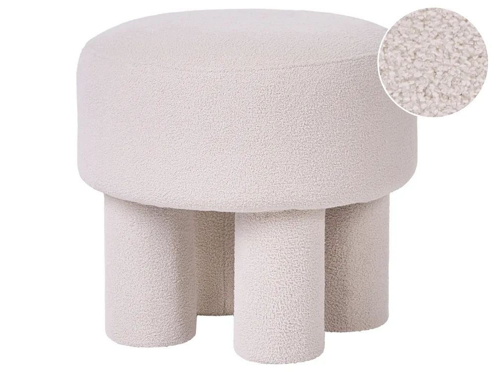 Stołek CANBY Boucle Złamana biel