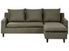 Hjørnesofa ELVENES Velour Mørkegrøn Venstrevendt