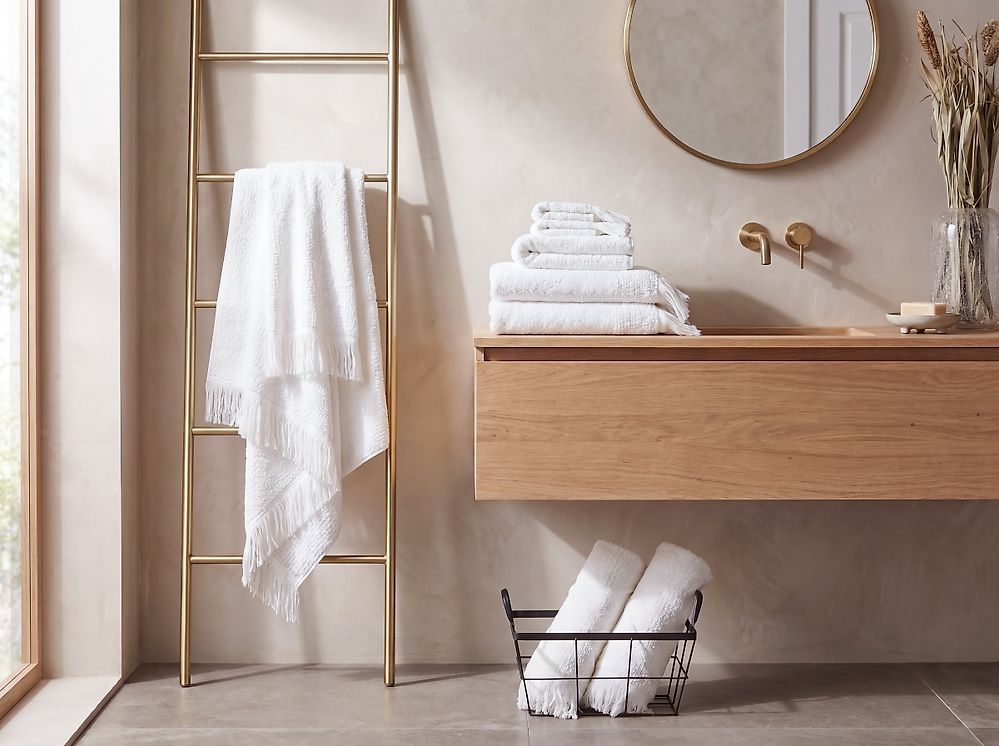 Set of 9 Towels ATIU Terry Cotton White