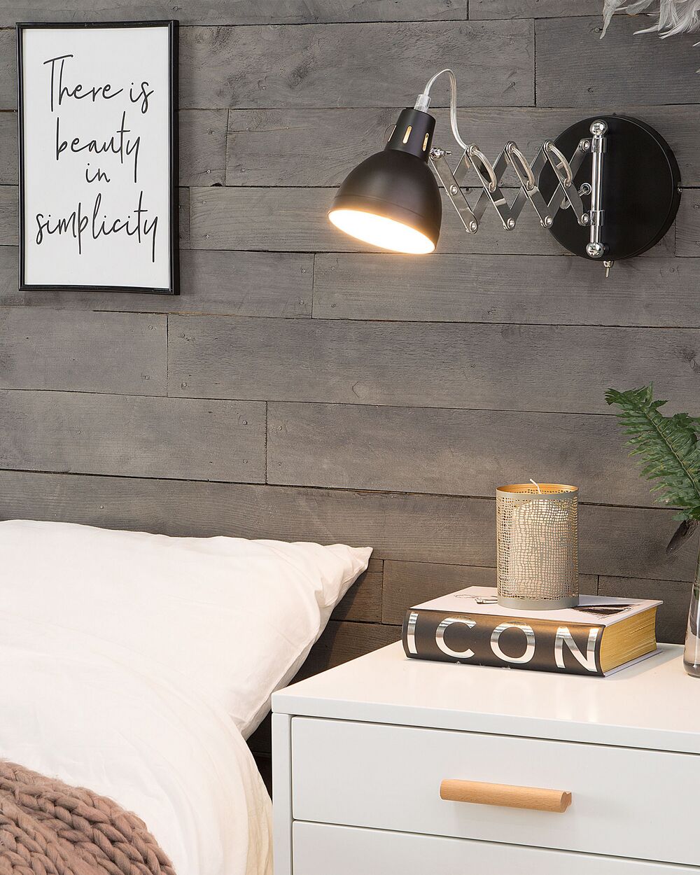 Lampe murale HARRINGTON Réglable Métal Noir