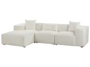 Corner Sofa 3 Seater DOLVA Boucle Off-White Left Hand_946415