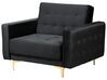 Modular Velvet Living Room Set Black ABERDEEN_857392