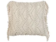 Set di 2 cuscini KIRIKKALE 45 x 45 cm Cotone Beige chiaro Trama geometrica_905442