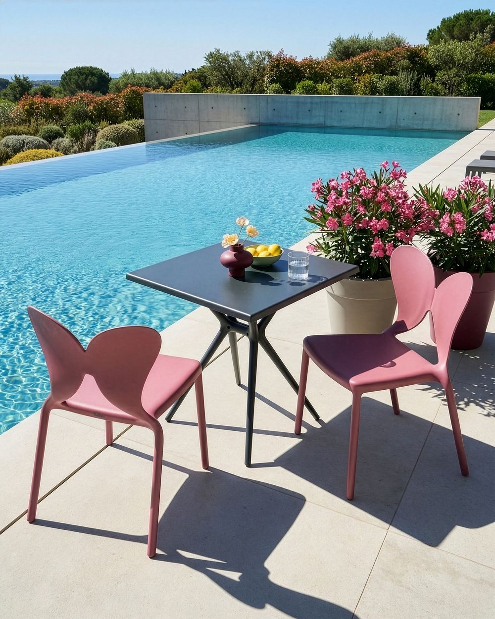 Set of 2 Garden Chairs LARISSA Stacking Pink