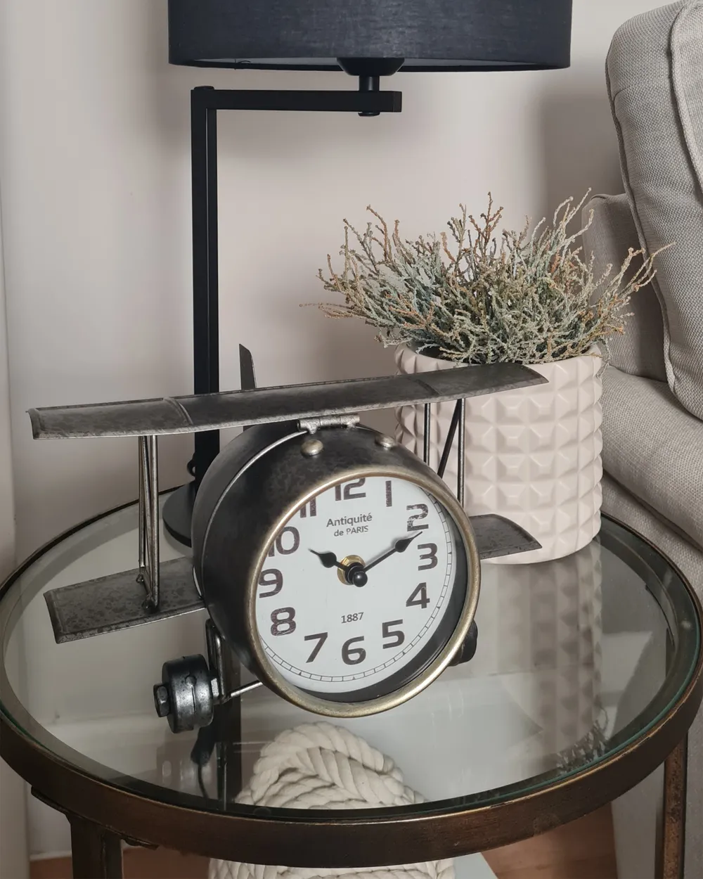 Clock STANS 26 cm Metal Silver