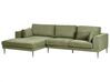 Right Hand Fabric Corner Sofa Green FLAM_934601