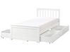 Bett mit 4 Schubladen OLENDON Kiefernholz Weiss 90 x 200 cm