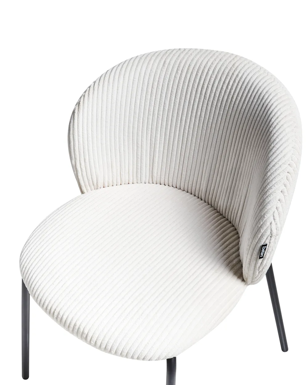 Set of 2 Dining Chairs MILES Corduroy Off-White_963402