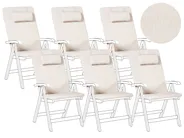 Set of 6 Back/Seat Cushions JAVA/AMANTEA PREMIUM 50 x 71 cm Light Beige_993985