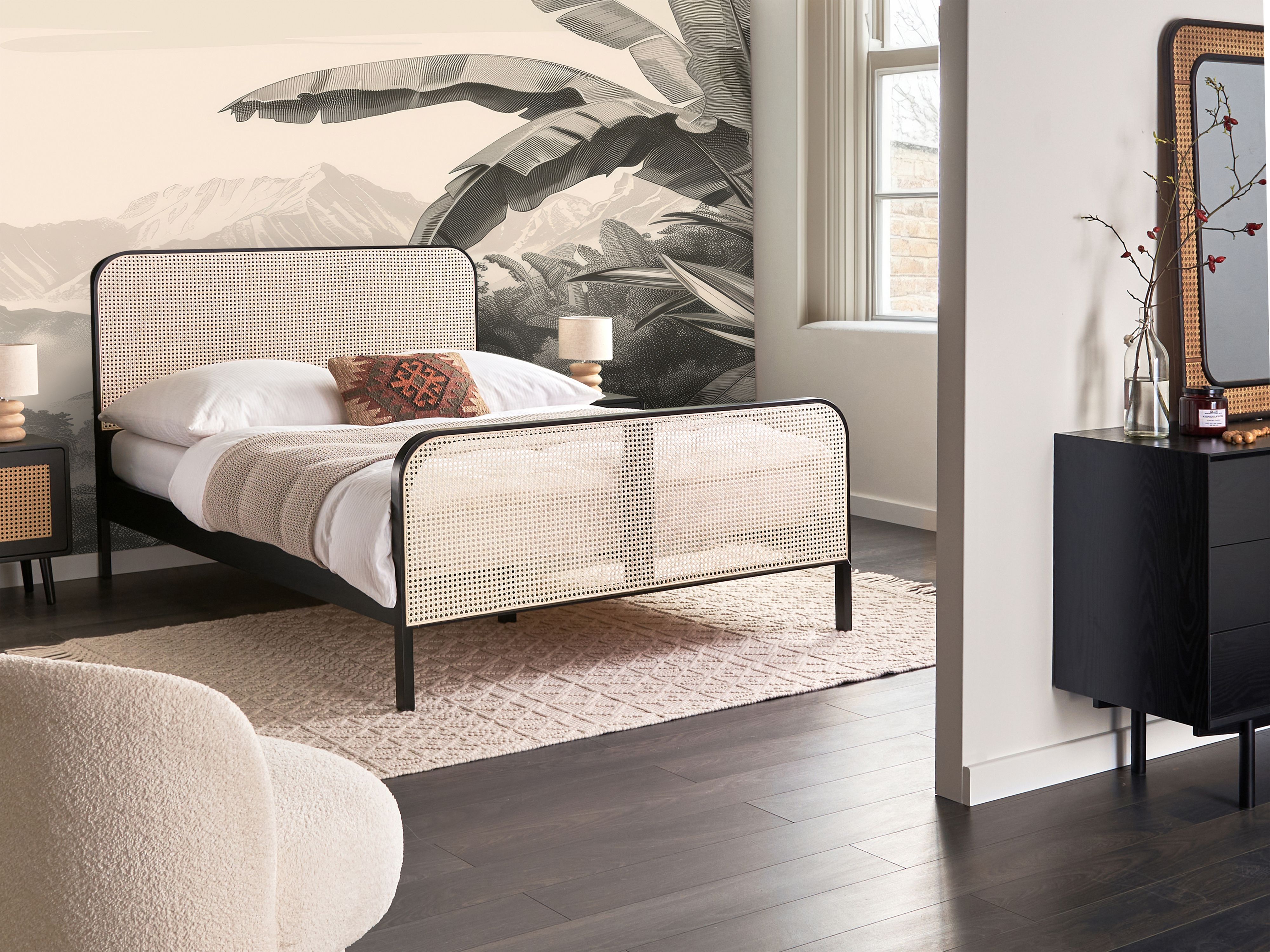Bed Pine Wood GONFARON 140 x 200 cm (EU Double) Black_1188034