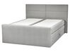 Kontinentální postel s úložným prostorem 160 x 200 cm šedá ARISTOCRAT_873791