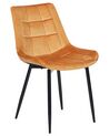 Sæt med 2 spisebordsstole velour orange MELROSE II_885789