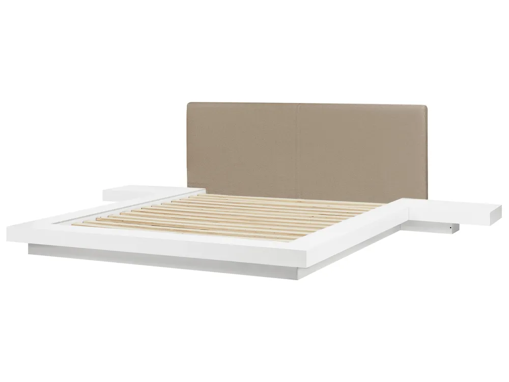 Letto Bouclé ZEN 160 x 200 cm Bianco_1080227