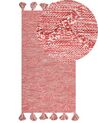 Tappeto cotone rosso e bianco 80 x 150 cm NIGDE_839465