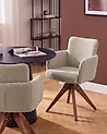 Set of 2 Dining Chairs Swivel EVELYN Boucle Beige