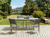 4 Seater Garden Dining Set Grey Glass Top with Grey Chairs COSOLETO/GROSSETO_881691