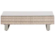 Set di divani angolari da giardino 5 posti LANCIANO Rattan sintetico (PE) Bianco sporco Lato destro_930944