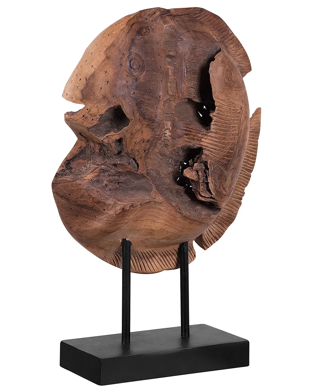 Accessorio decorativo Pesce PLAICE FISH Legno di teak Marrone_758912