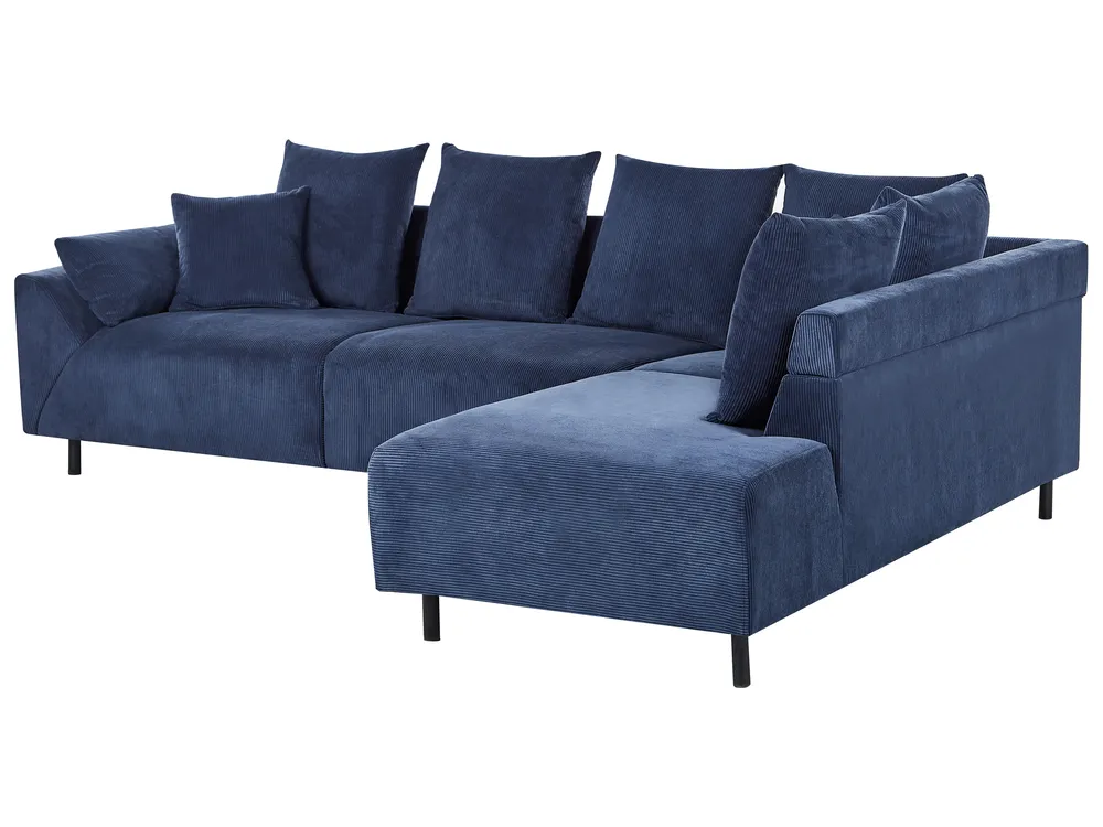 Sofá esquinero 4 plazas LUNNER Pana Azul oscuro Izquierda_961064