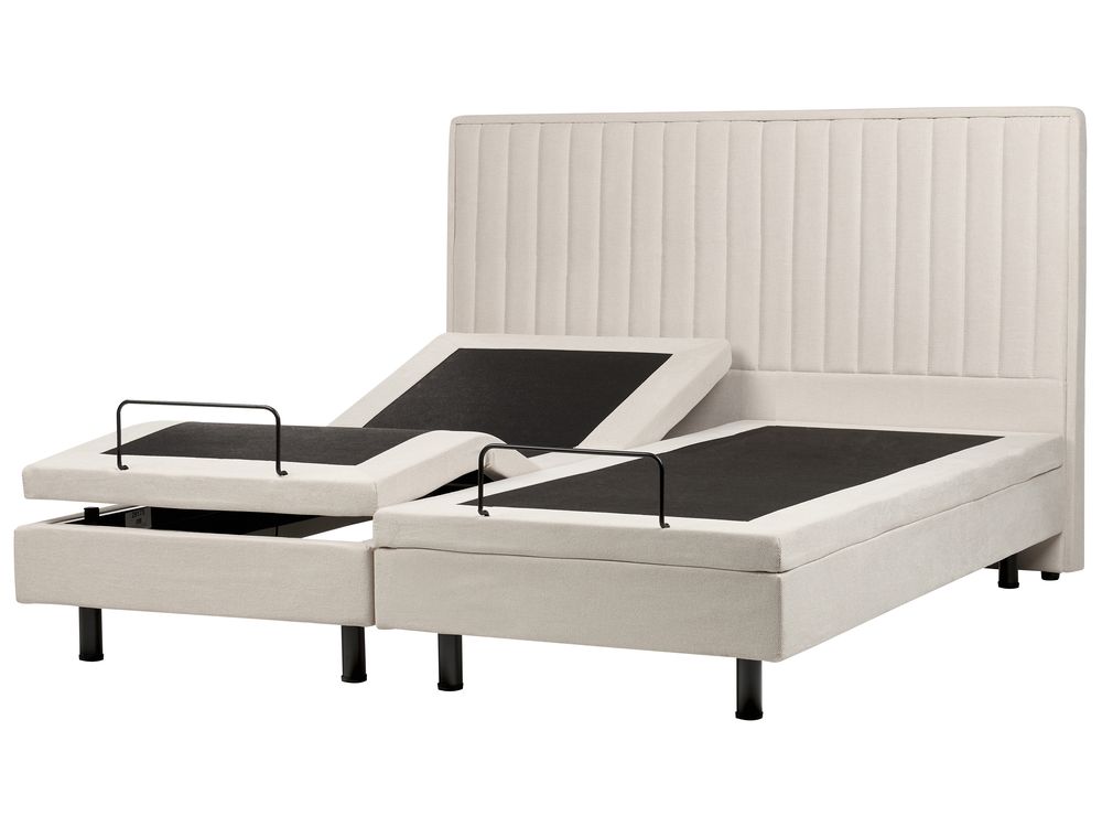 Adjustable Bed Fabric DUKE II 180 x 200 cm (EU Super King) Light Beige