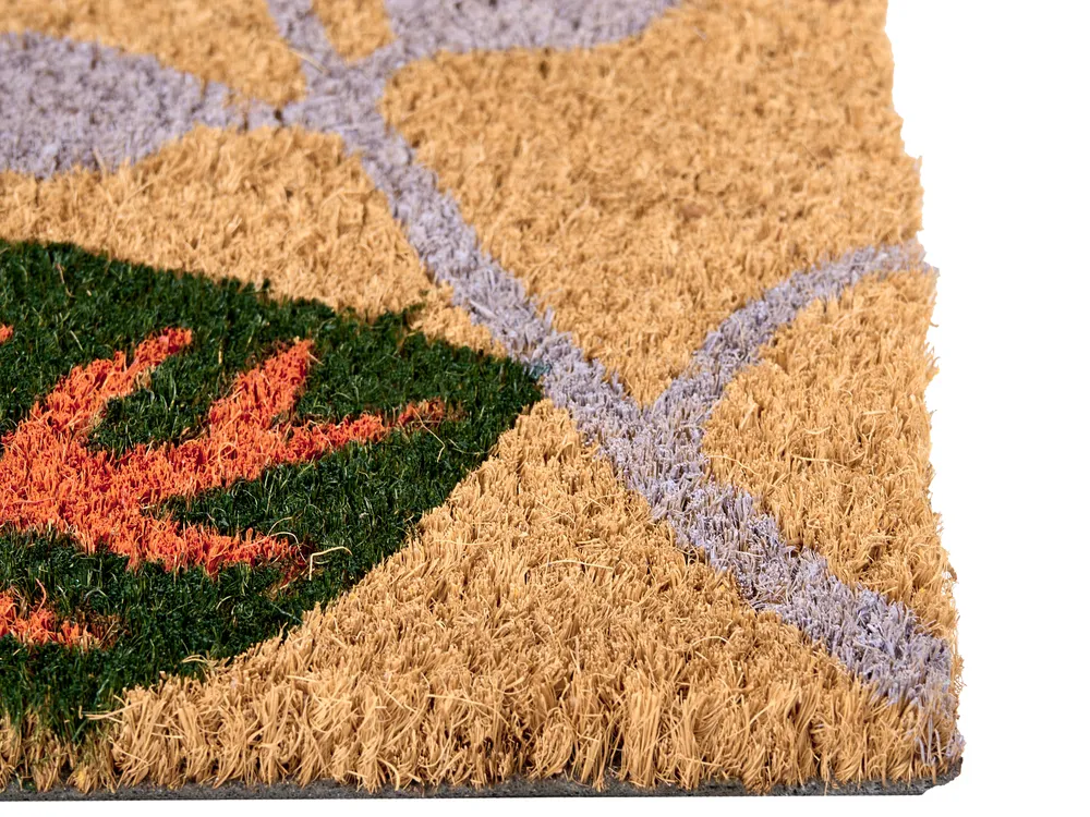 Doormat DAGATAN Multicolour 60 x 90 cm Leaf Coir_1012848