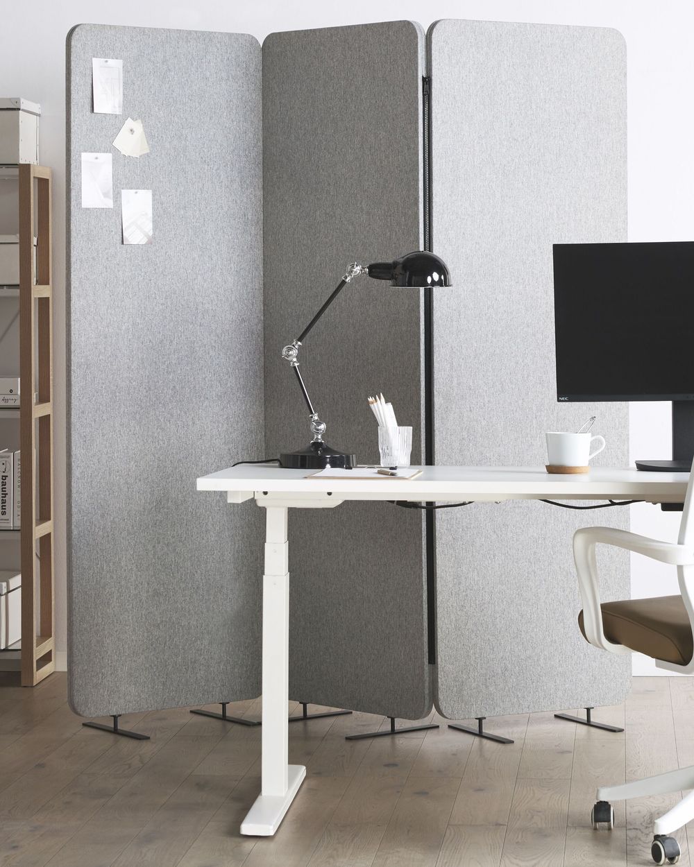 Büro-Raumteiler STANDI 184 x 184 cm Hellgrau