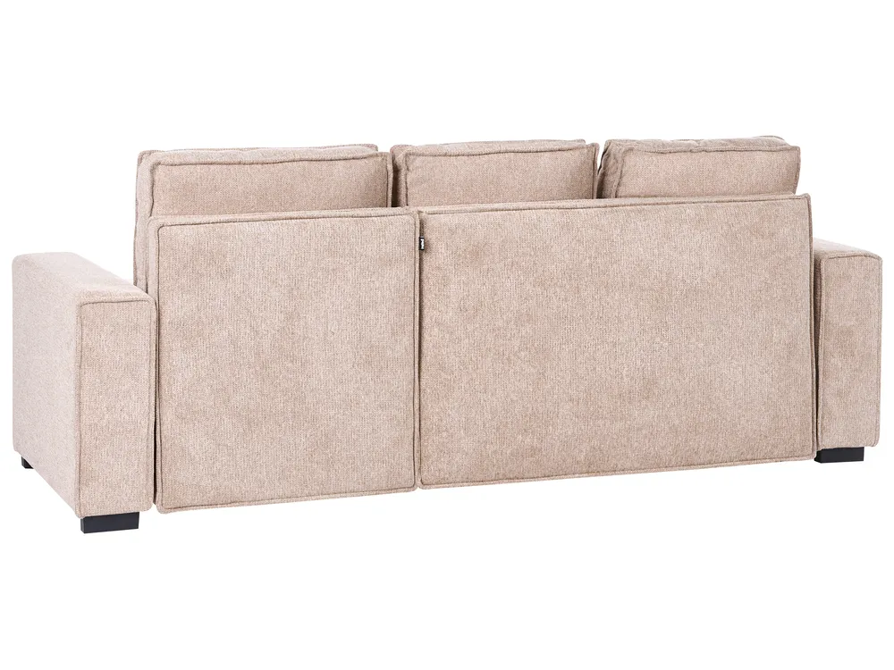 Divano letto angolare 3 posti EDANE con contenitore Tessuto Beige Lato Sinistro_1057113