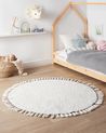Rug MITSOBI White ø 120 cm Cotton