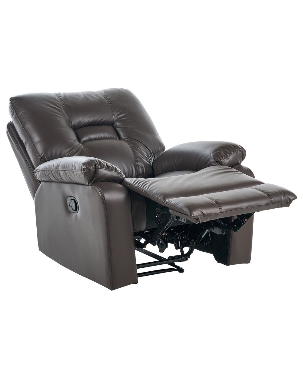 Fauteuil inclinable BERGEN Repose-pieds inclus Cuir PU Marron