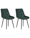 Lot de 2 chaises en velours vert MELROSE_771910