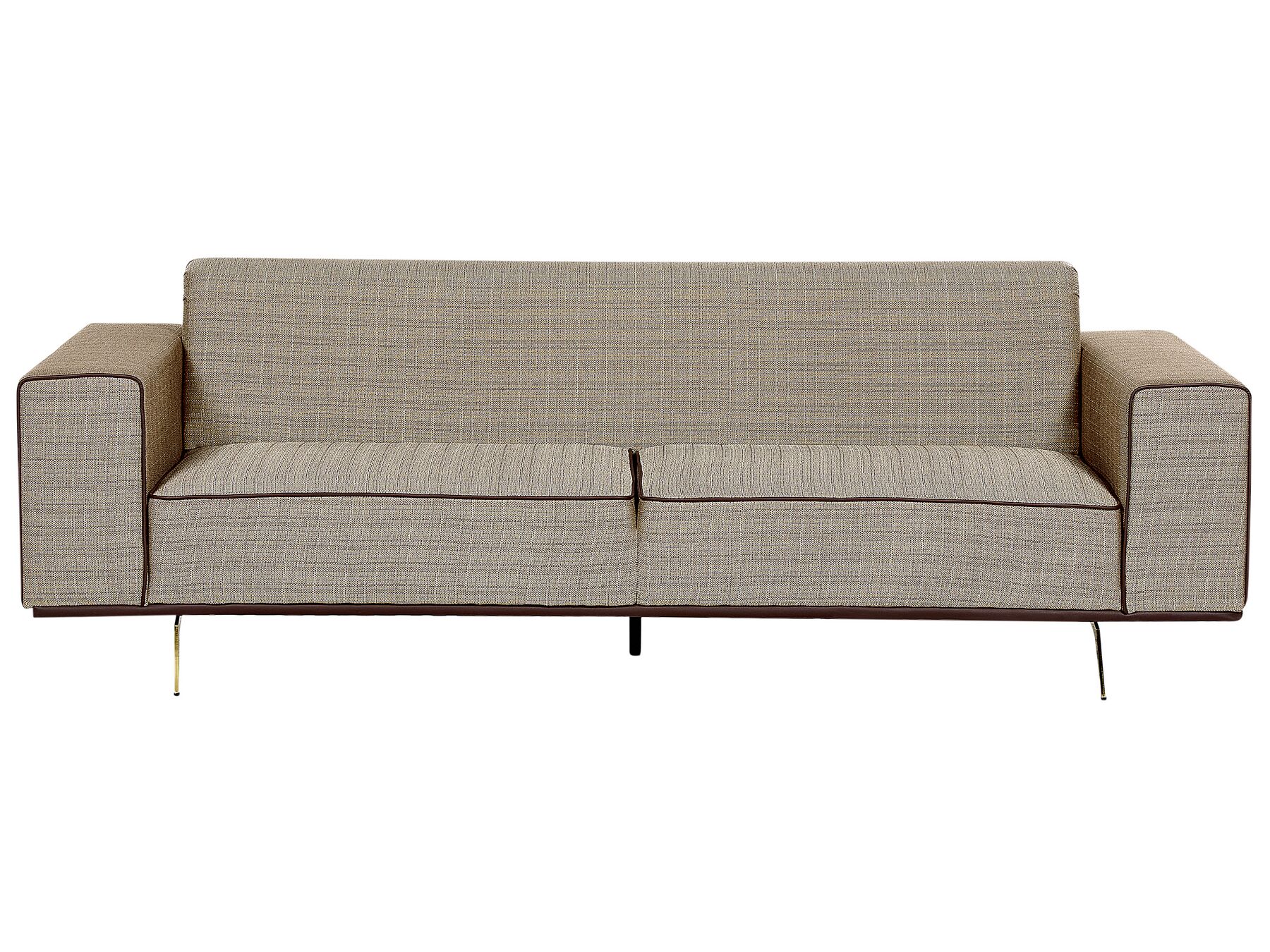 2.5 Seater Linen Sofa Light Brown OSELO_891918