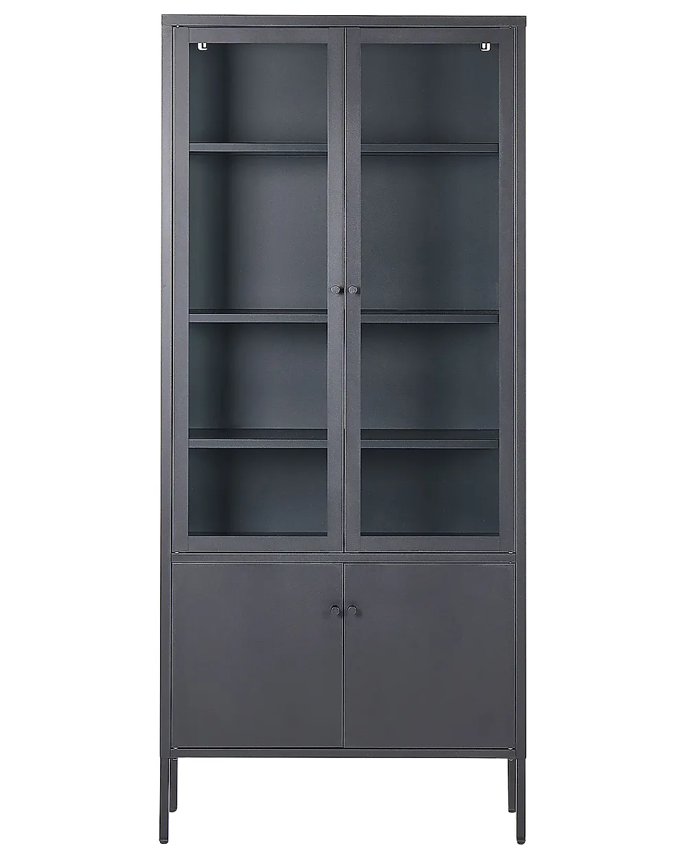 Glass Display Cabinet OXTED 80 cm Metal Black_850459