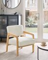 Fauteuil en bouclé blanc HJO_927702