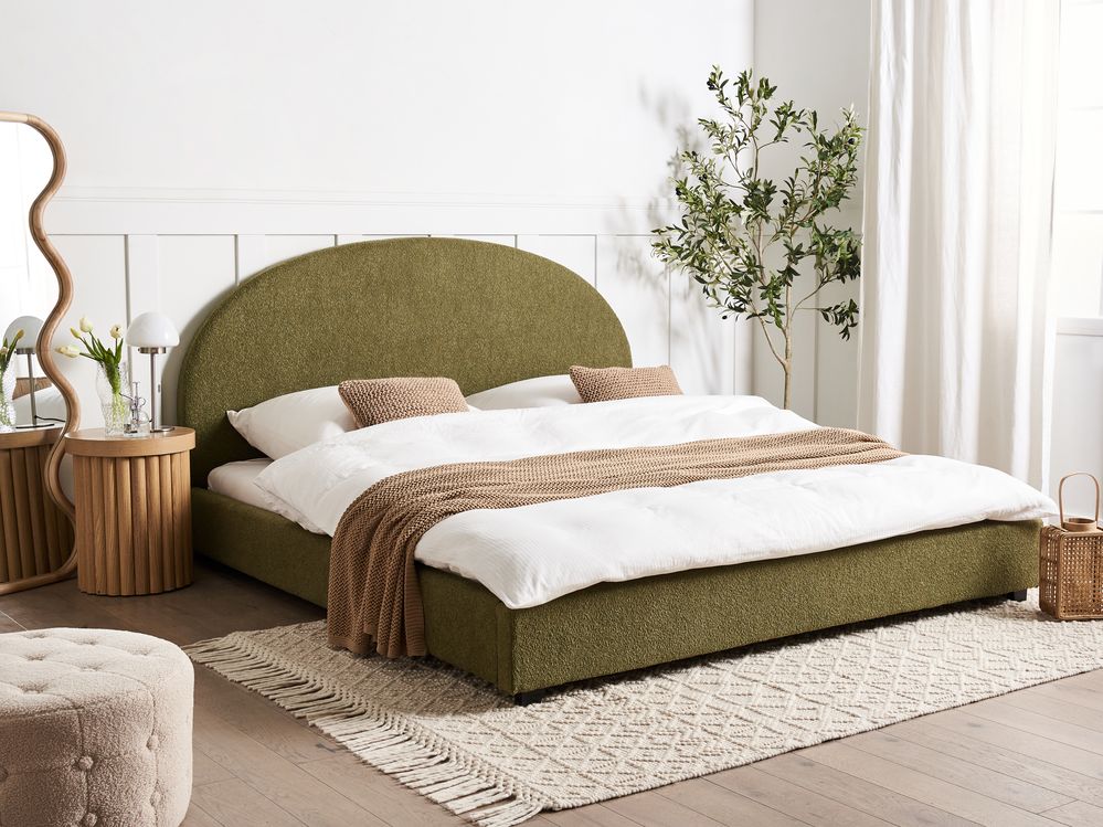 Waterbed Boucle VAUCLUSE 180 x 200 cm (EU Super King) Olive Green