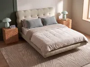 Bed Boucle SOULISSE 140 x 200 cm (EU Double) Beige_1129738