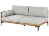 Garten Ecksofa zertifiziertes Akazienholz hellbraun 4-Sitzer linksseitig Auflagen grau CAVEZZO_932999