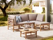 Garden Corner Sofa with Table 4 Seater CERRETO Bamboo Taupe Left Hand_908826