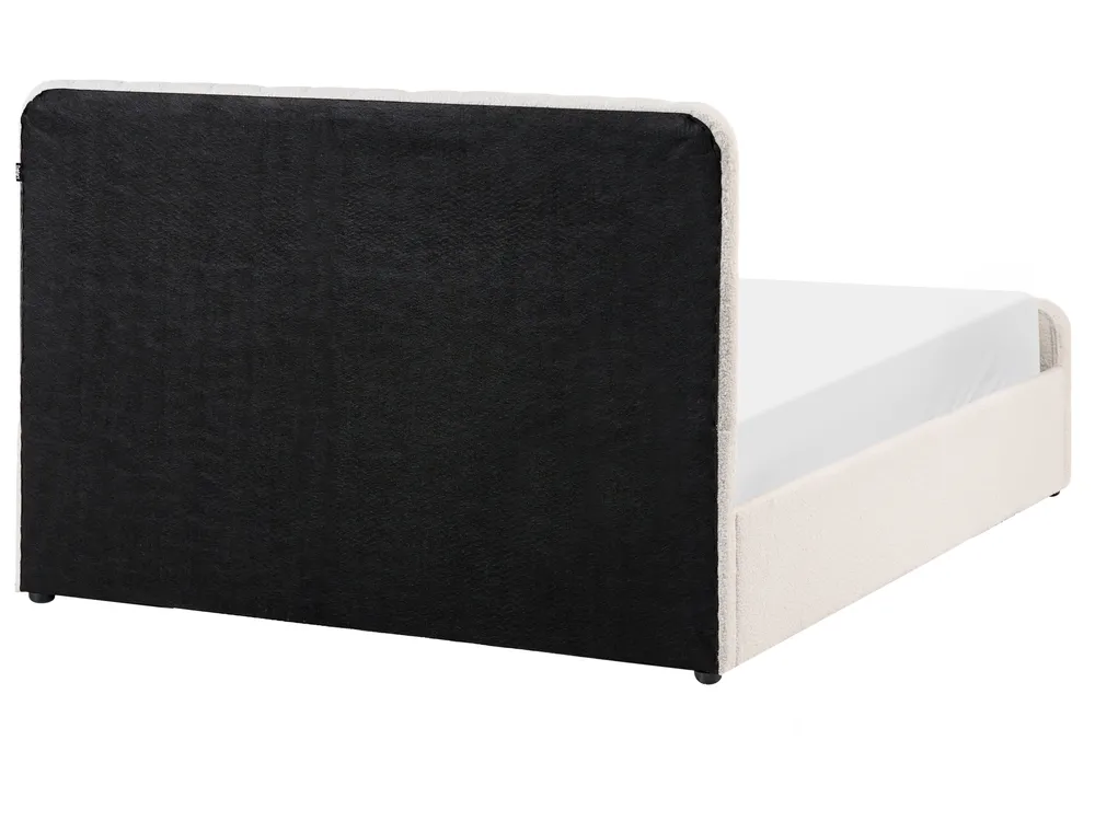 Ottoman Bed LUNAN Boucle White 140 x 200 cm (EU Double)_1048322