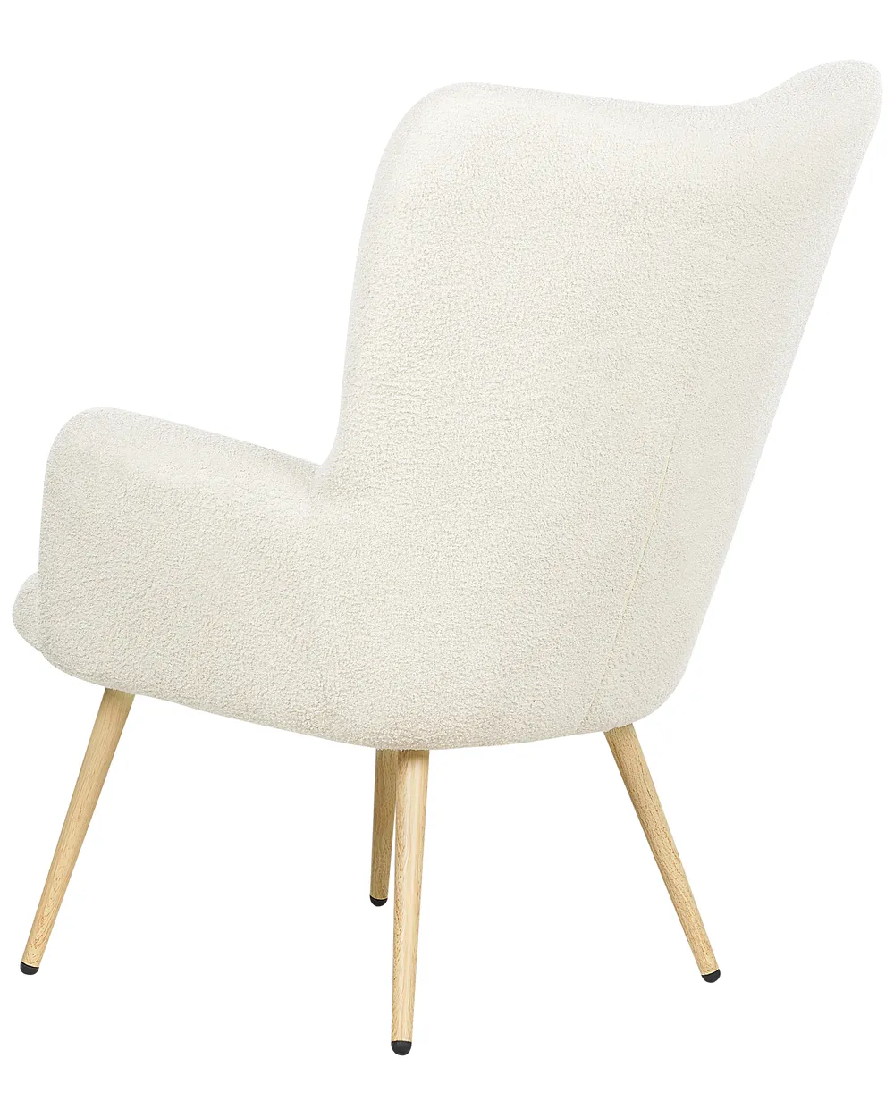 Wingback Chair VEJLE with Footstool Boucle Off-White_901566