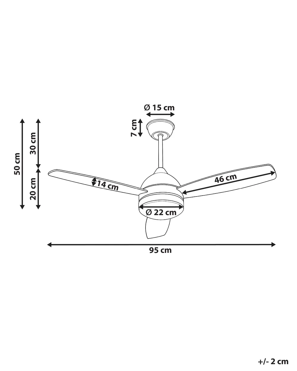 Ventilatore a soffitto con luce MANSALA con telecomando LED Marrone scuro_1032180