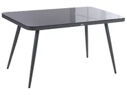 Garden Dining Table LIPARI 140 cm 80 cm Glass Grey_1149341