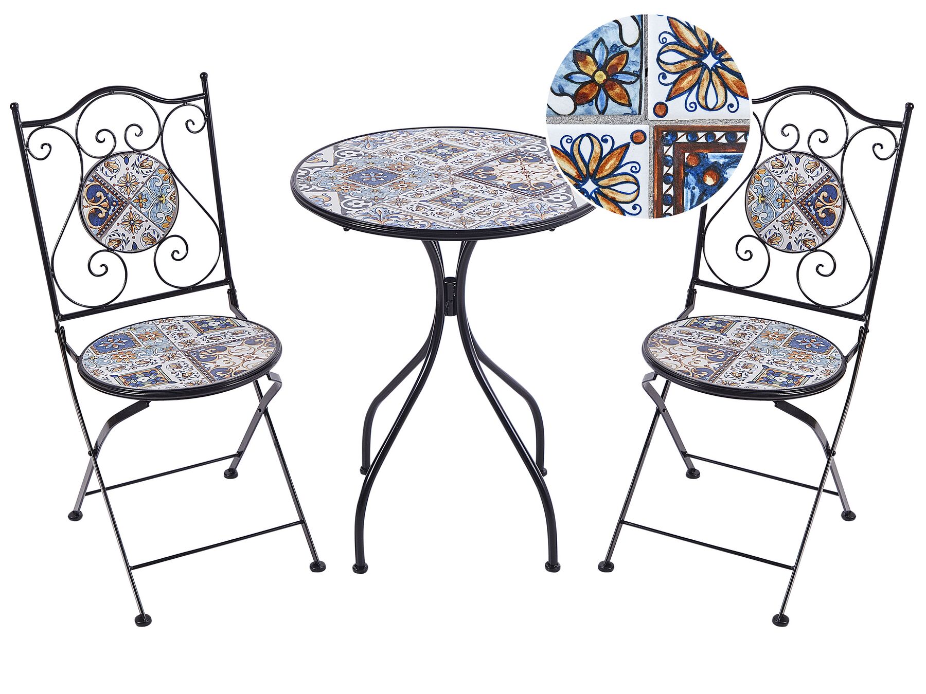 Metal Garden Bistro Set Black CIVITA_930735