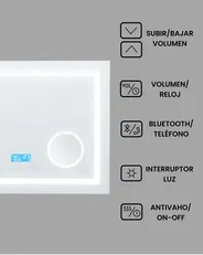 Espejo de baño LED THAIX 80 cm 60 cm Plateado_940462