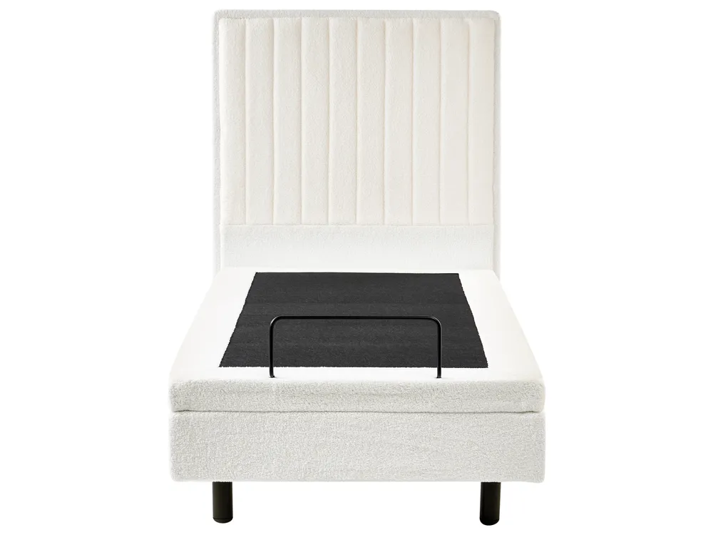 Adjustable Bed Boucle DUKE II 90 x 200 cm (EU Single) Off-White_1026135