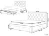 Zamatová posteľ s úložným priestorom 160 x 200 cm krémová LIEVIN_902425