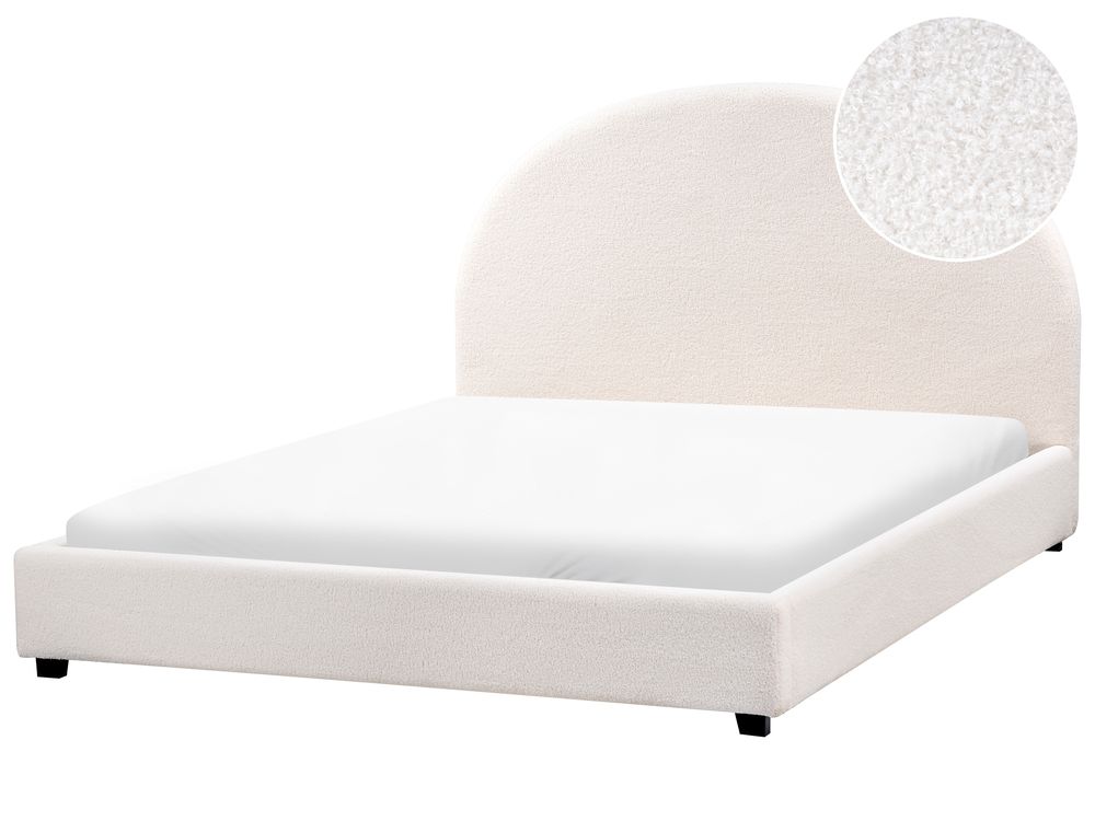 Waterbed Bouclé VAUCLUSE 140 x 200 cm Gebroken wit