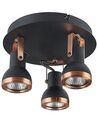 3 Light Spotlight Metal Plate Black and Copper BARO_828906